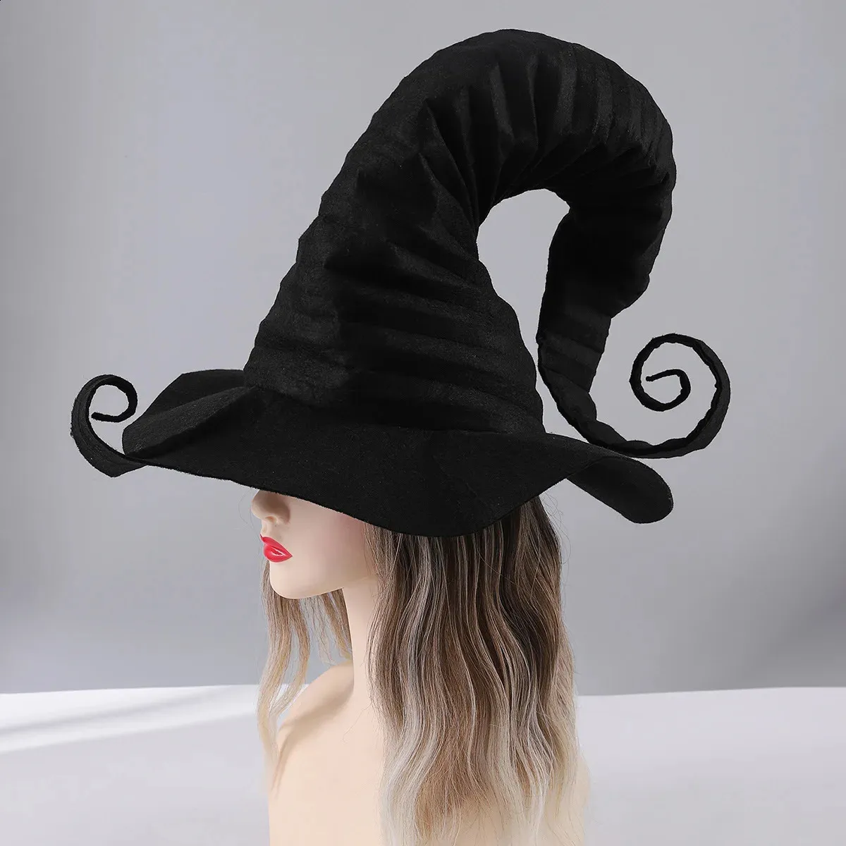 Klassischer Hexenhut Mit Schleier – Schwarz Für Halloween, Cosplay & Mottopartys