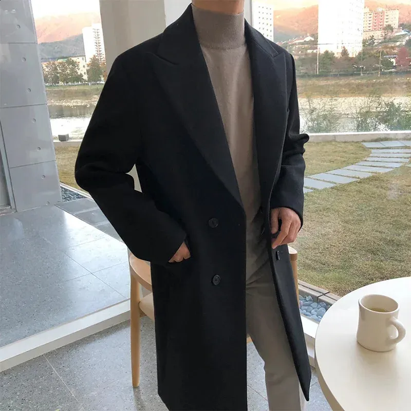 Winter long wool coat with double breasted 4700 Winter long wool coat with double breasted 4700