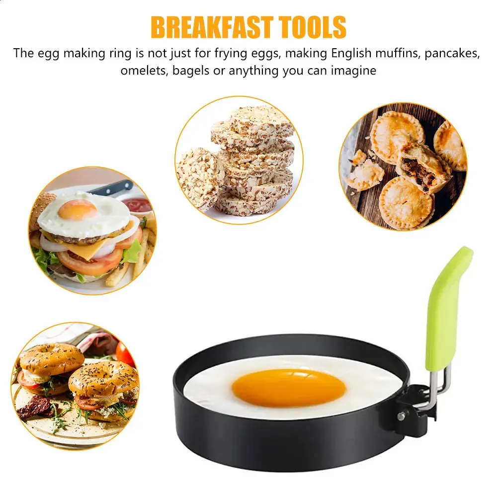 4-Pack Silver Stainless Steel DIY Round Fried Egg Shaper Pancake