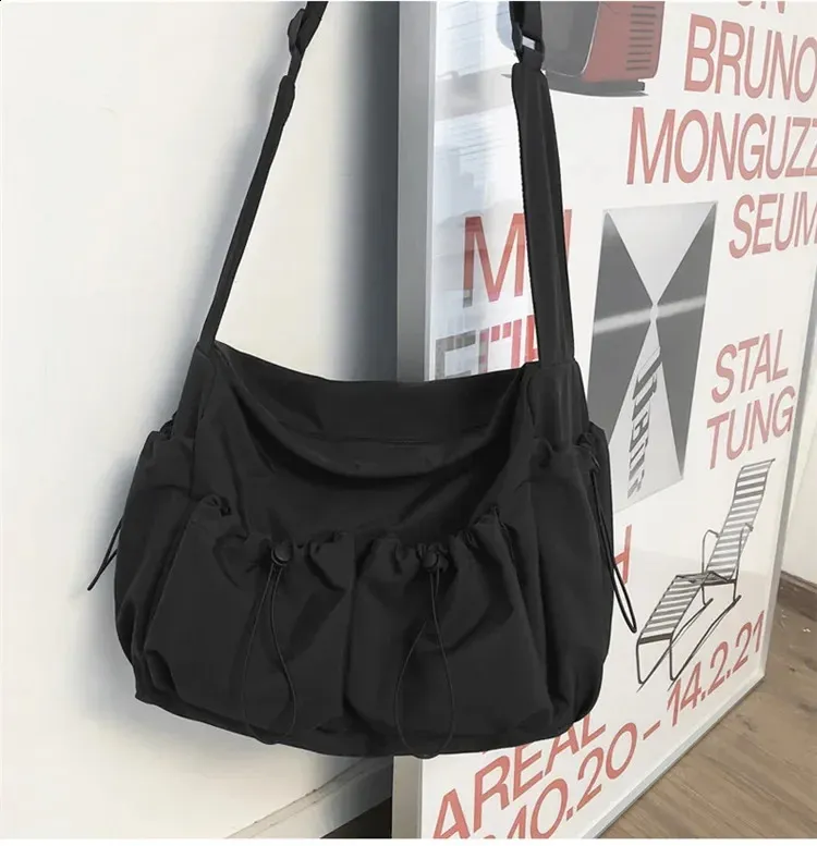 Mens Y2K Mini PU Leather Crossbody Bag Drawstring From