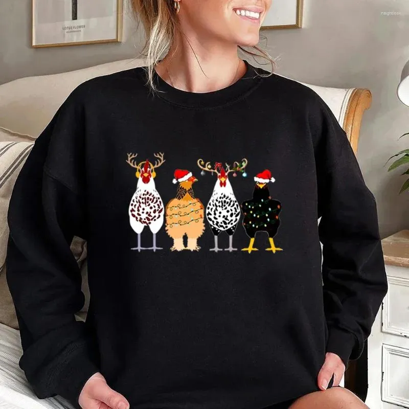 Womens Funny Chickens Hoodie Sweatshirt Christmas Animal Shirt For Farm And Country Christmas Shirts Women From Insightlook 11.74 DHgate.Com