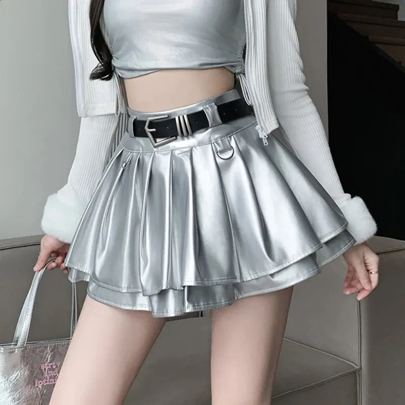 Y2K High Waist Black PU Leather Mini mini skirt with Belt Y2K High Waist Black PU Leather Mini mini skirt with Belt