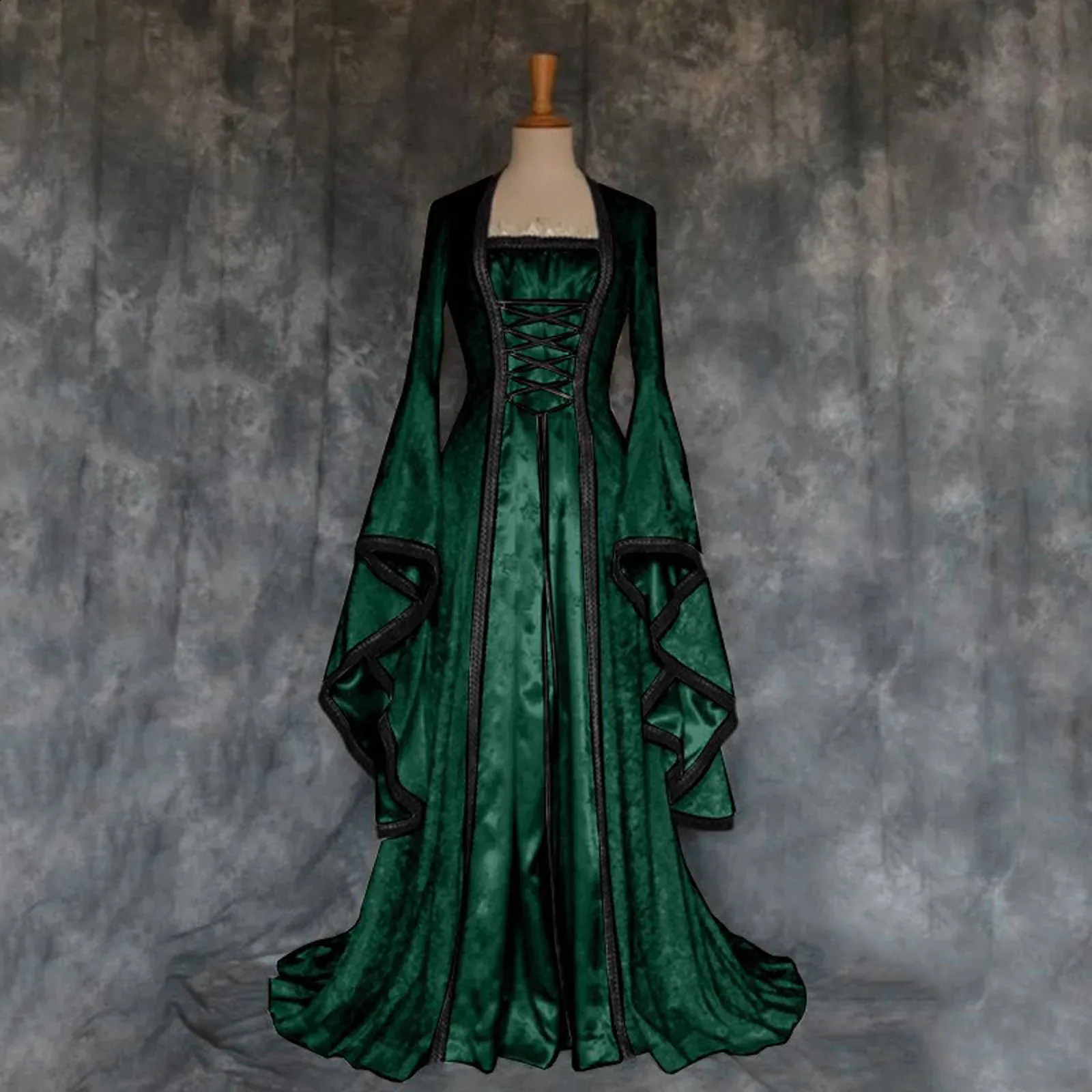 Victorian Renaissance Medieval Roleplaying Halloween for Women - Long Sleeved Court Victorian Dress for Carnival Parties (240823)