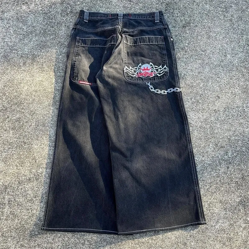 DHgate.com:JNCO Y2K Vintage Mens Washed Wide Leg Denim Jeans