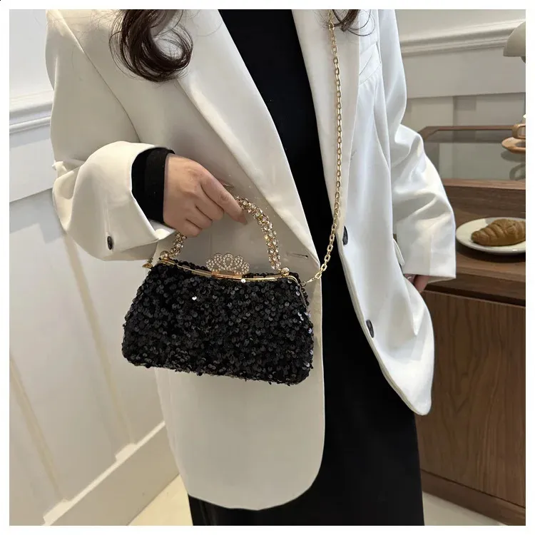 Gold Sequin Clutch Handbag With Chain Shoulder Strap Perfect For Daily Wear Parties And Special Occasions Womens Shining Bling Sequin Shoulder Bag And Crossbody Purse 240823 From Annides 24.08 DHgate....