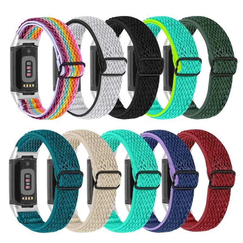 Adjustable Elastic Nylon Loop Band for Fitbit Charge...