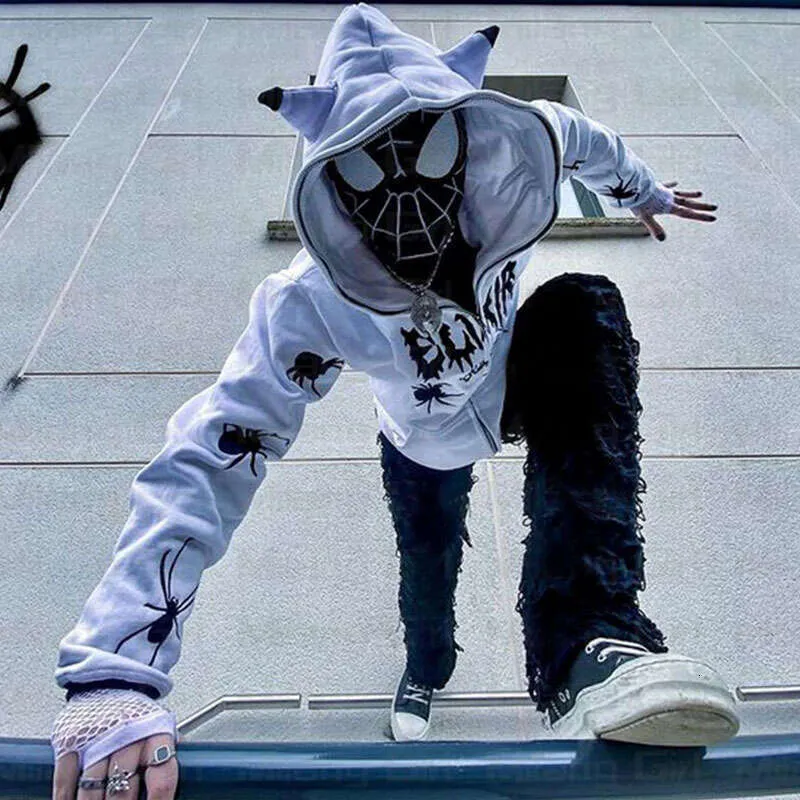 Haruku Zipper zip up hoodie: Y2K Men's Oversized Gothic Haruku Zipper zip up hoodie: Y2K Men's Oversized Gothic