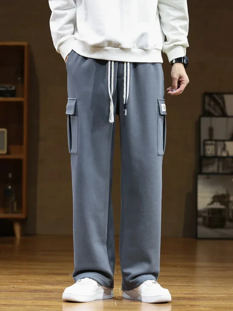 Men's Multi-Pockets Drawstring Cotton baggy sweatpants Men's Multi-Pockets Drawstring Cotton baggy sweatpants