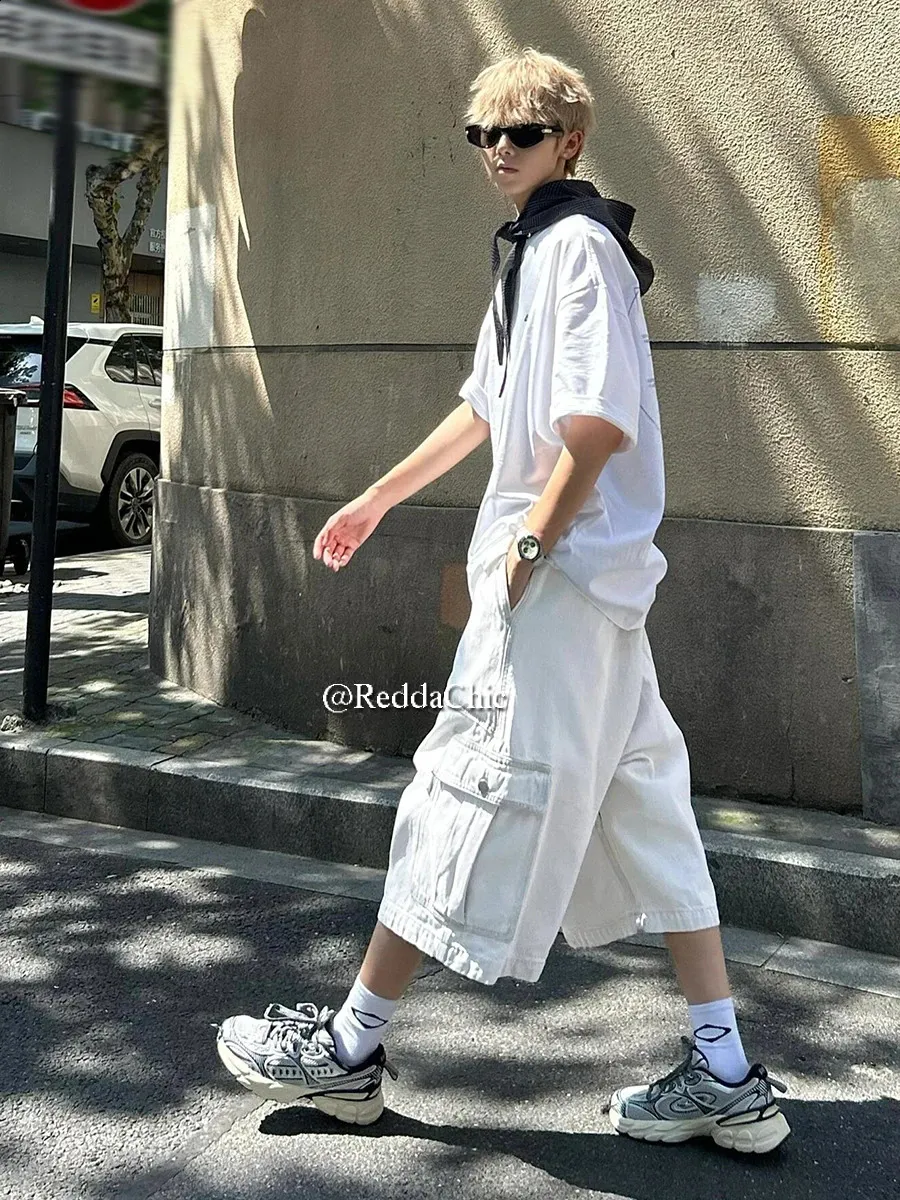 DHgate.com:Mens White Baggy Denim Jorts: Adjustable Low DHgate.com:Mens White Baggy Denim Jorts: Adjustable Low