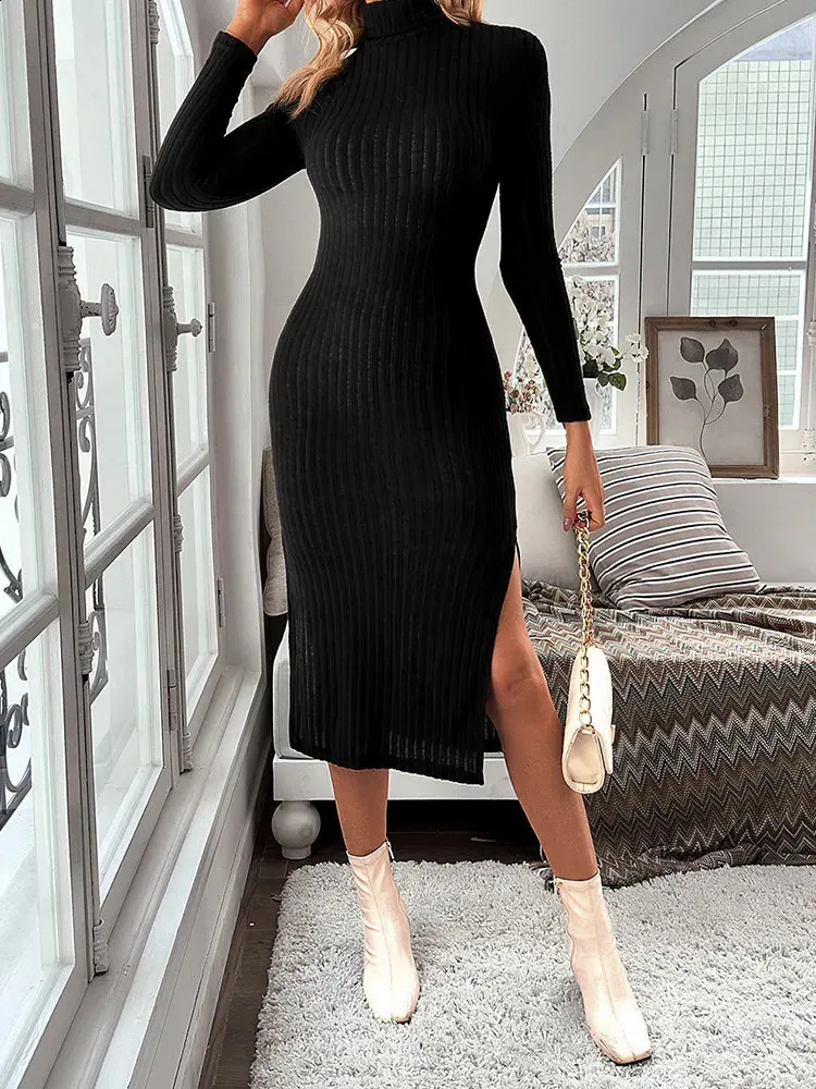 Midi Dress Long Sleeve Sweater Dress Amazon QUYUON Work Dresses For Women  Office Clearance Sweater Dress