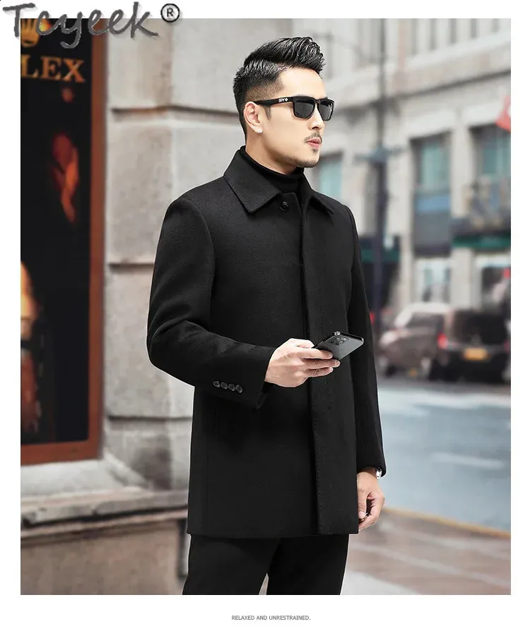 Wool Winter Jackets For Men Double Sided Cashmere & From