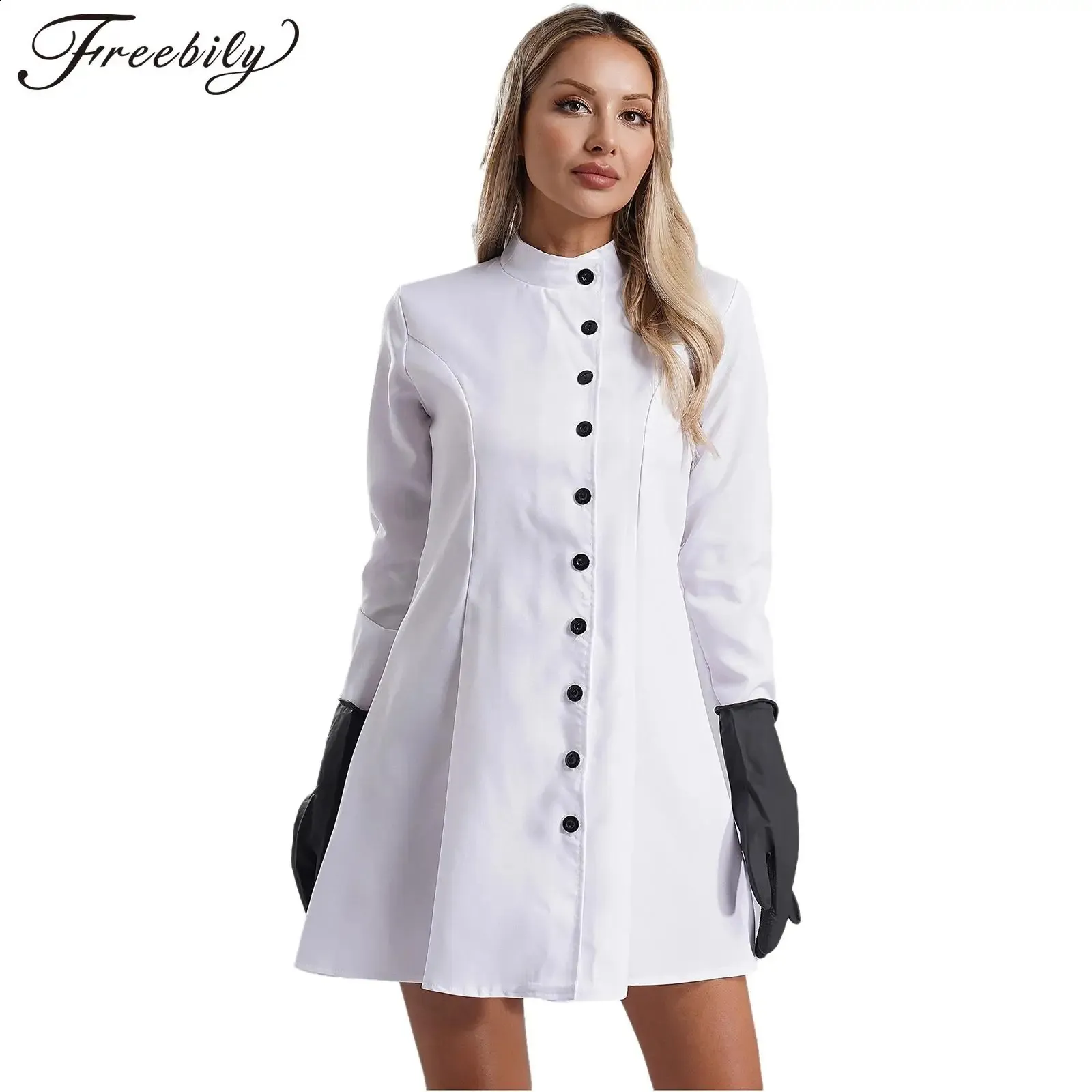 Adult Doctor Lab Coat Costume With Stethoscope – Nurse, Scientist, Hospital Fancy Dress 10 thumbnail image