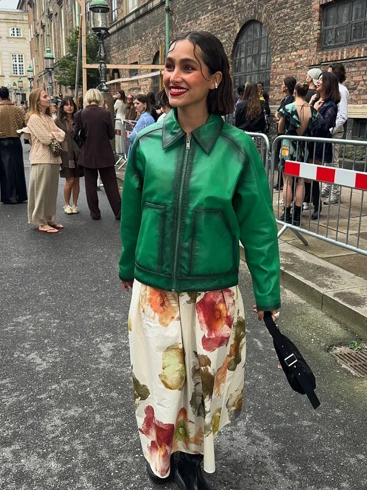 Green Bomber Jacket Outfit Womens Green Leather Jacket Outfit