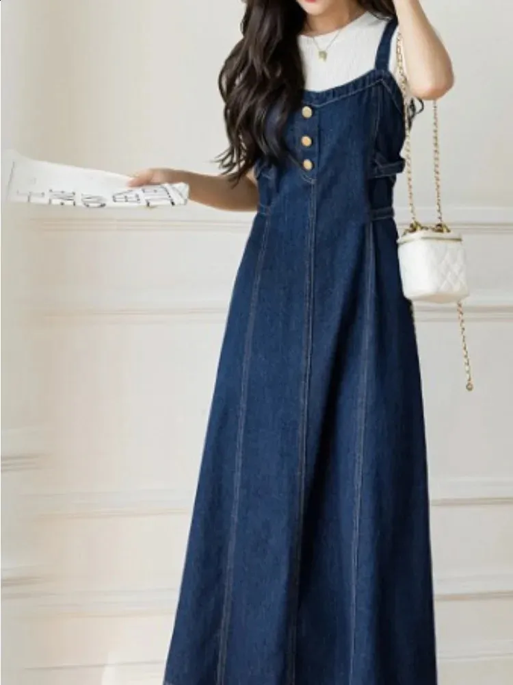 DHgate.com:Premium Denim Belt Dress: Korean Style, Slim Fit
