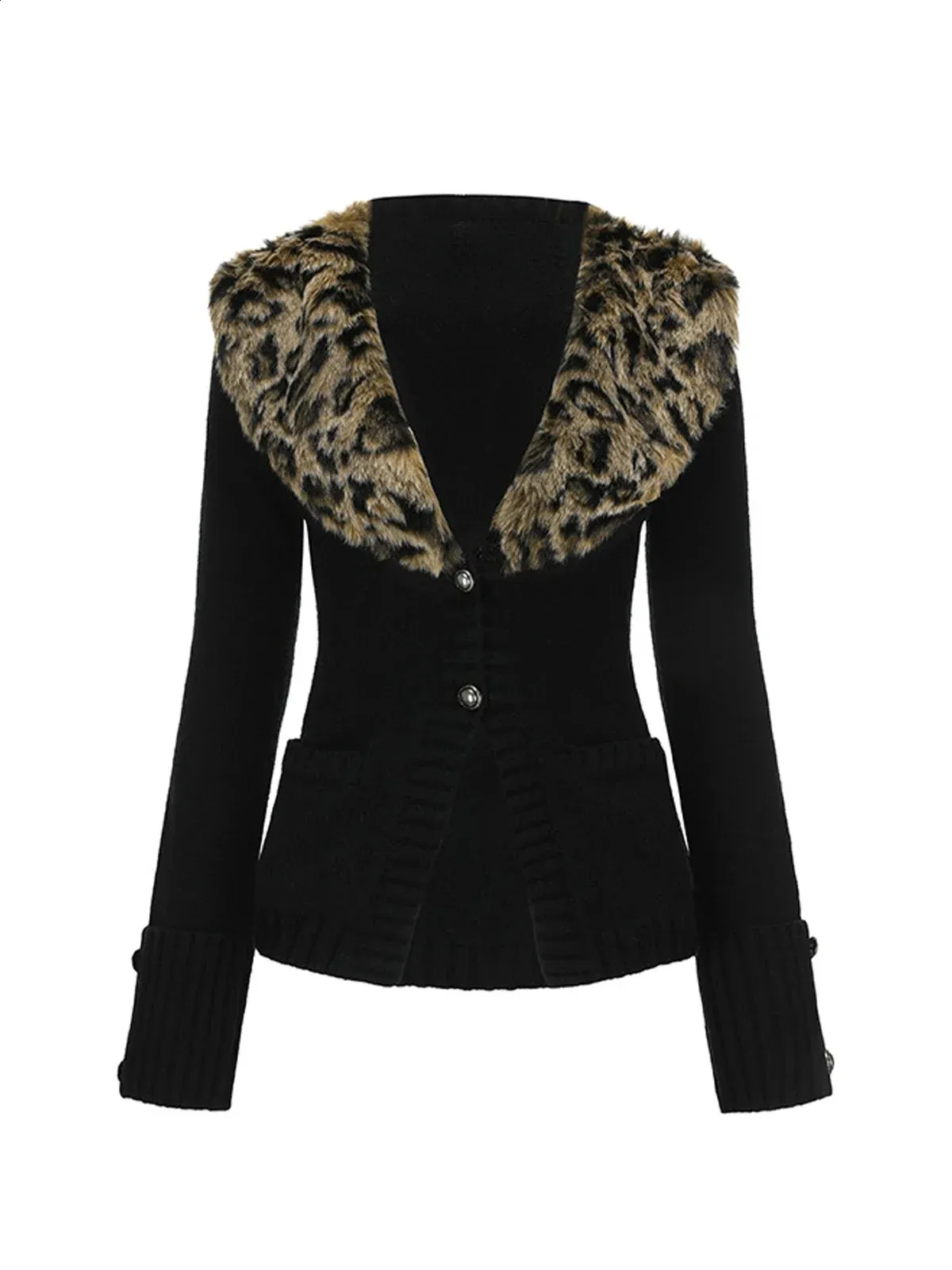 新品　Cardigan Jacket Animal Print ZLIGXEA Women Fashion Leopard Print Sweater Cardigan Long