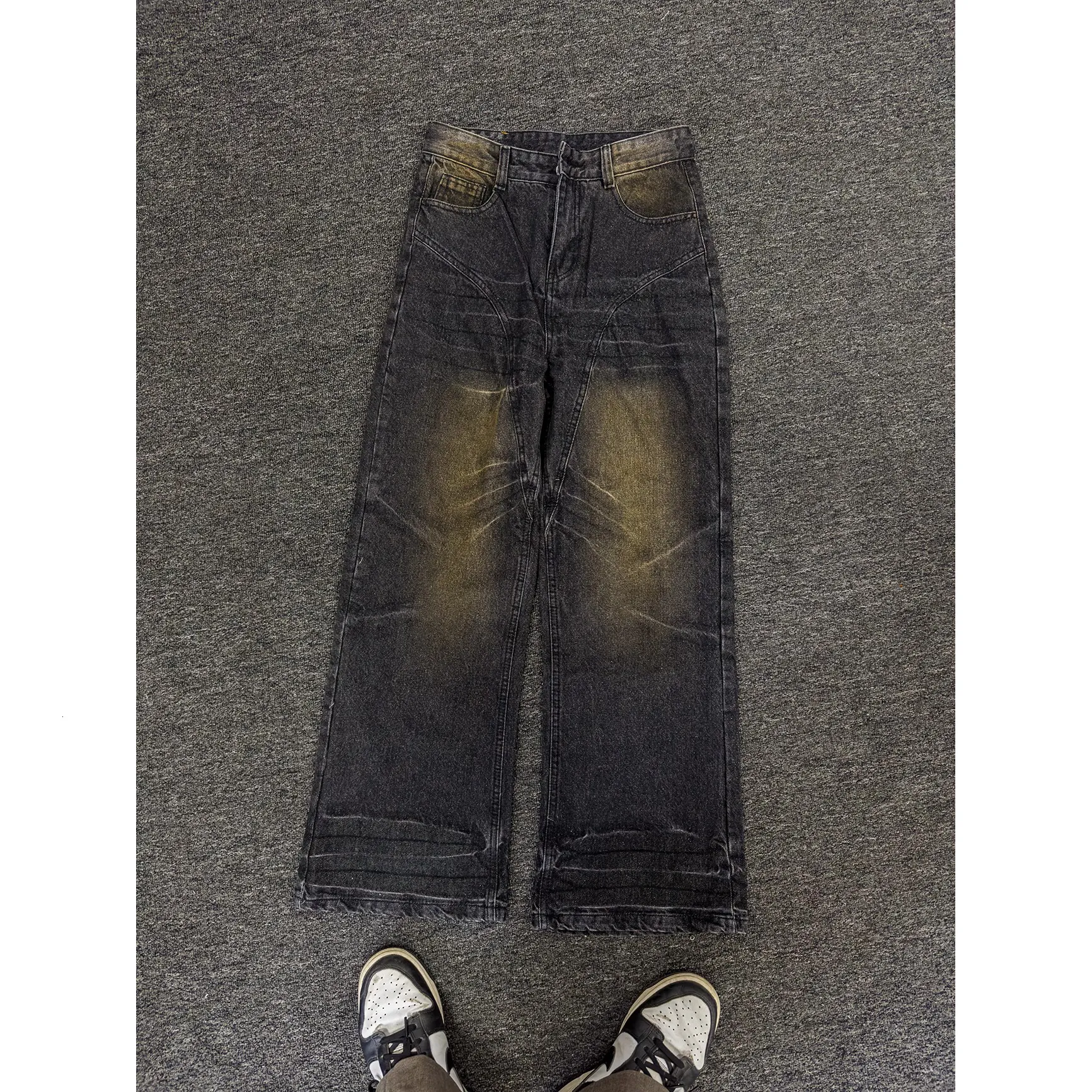 【SATIIIZ】Tehe Pintuck Non-fade Denim Pants DHgate.com:Distressed Straight Leg Jeans - Casual, Versatile