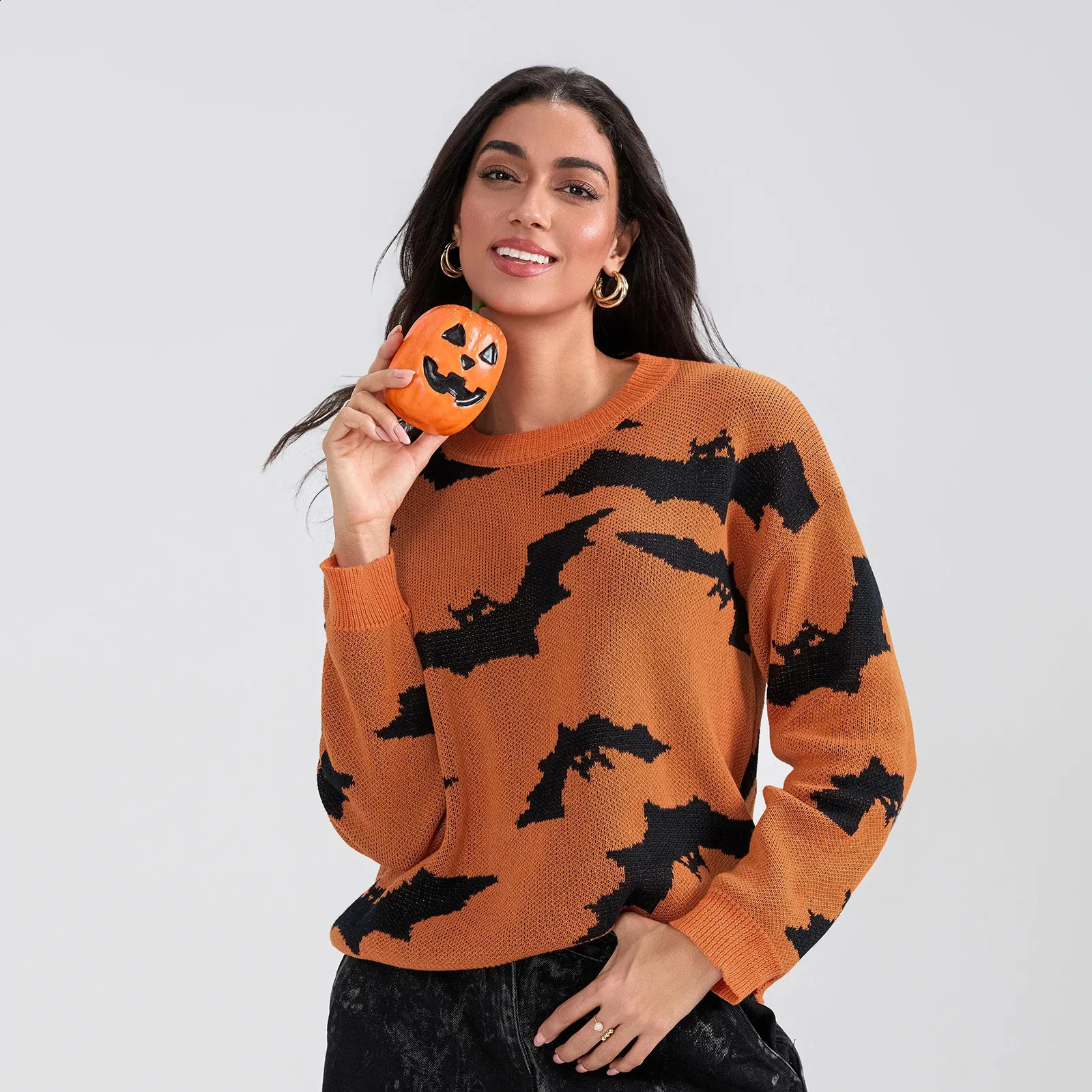 Halloween Clothes Crewneck Sweatshirts Women Casual Loose Fit Cozy Ghost Printed Halloween Sweaters Spooky Season Long Sleeve Y2k Outfits Fall Winter Pullover Tops Salem Sweatshirt