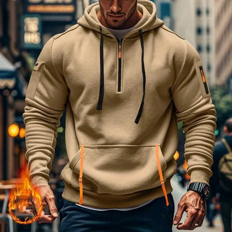 2024 Winter Mens Fur Hoodie With Loose Fit Solid Patch Pocket Zipper And Lace Detailing Autumn Sportswear Fleece Lined Sweatshirt J240815 From Baofu003 Vendor 23.58 DHgate.Com
