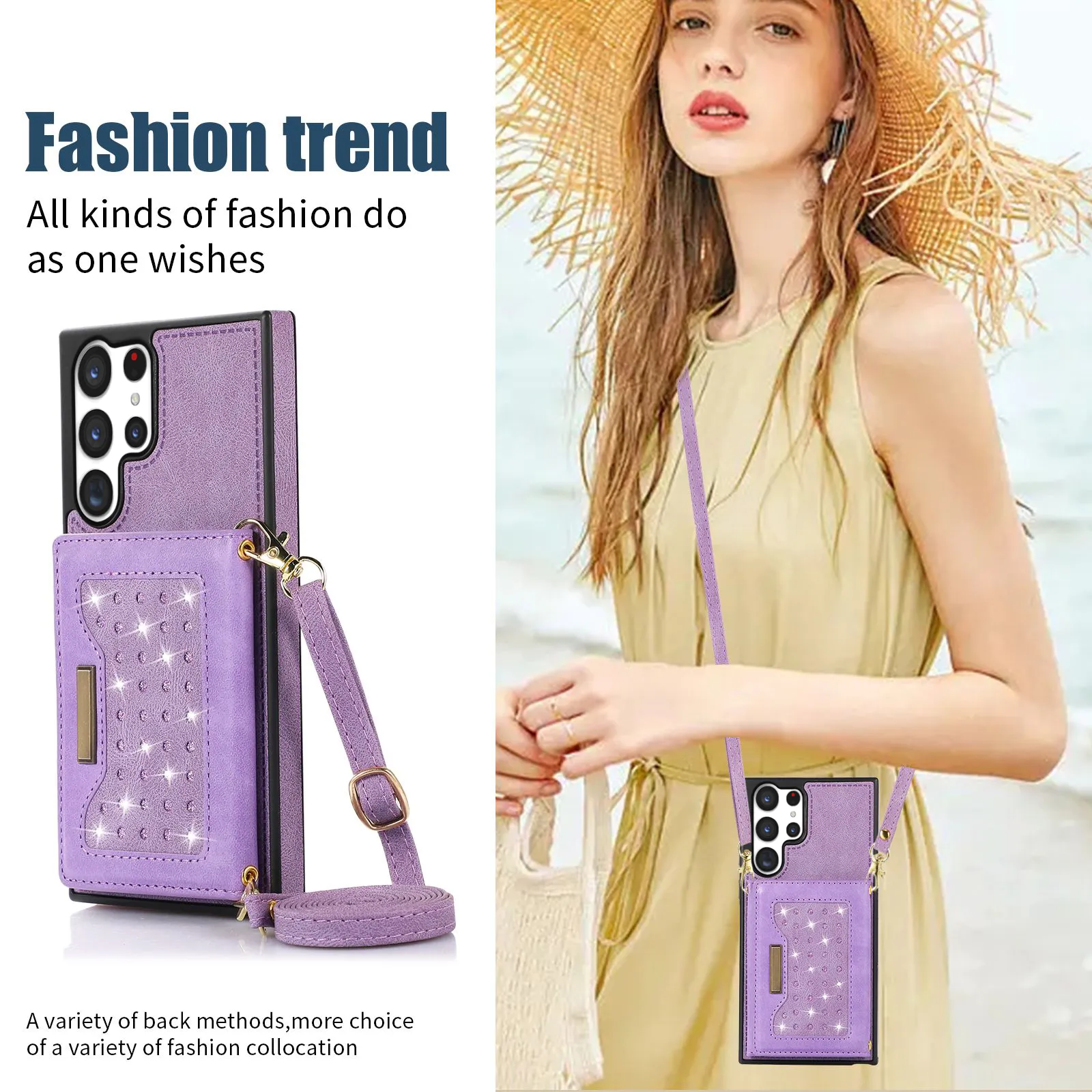 Crossbody Card Holder Phone Case For Samsung S24 S23 S22 S21 S20