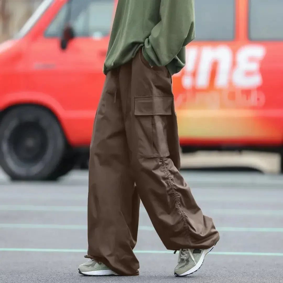 【BOK PLACE】Vintage Cargo American Casual Pocket Wide PT DHgate.com:Vintage Inspired Wide Leg Cargo Pants: American