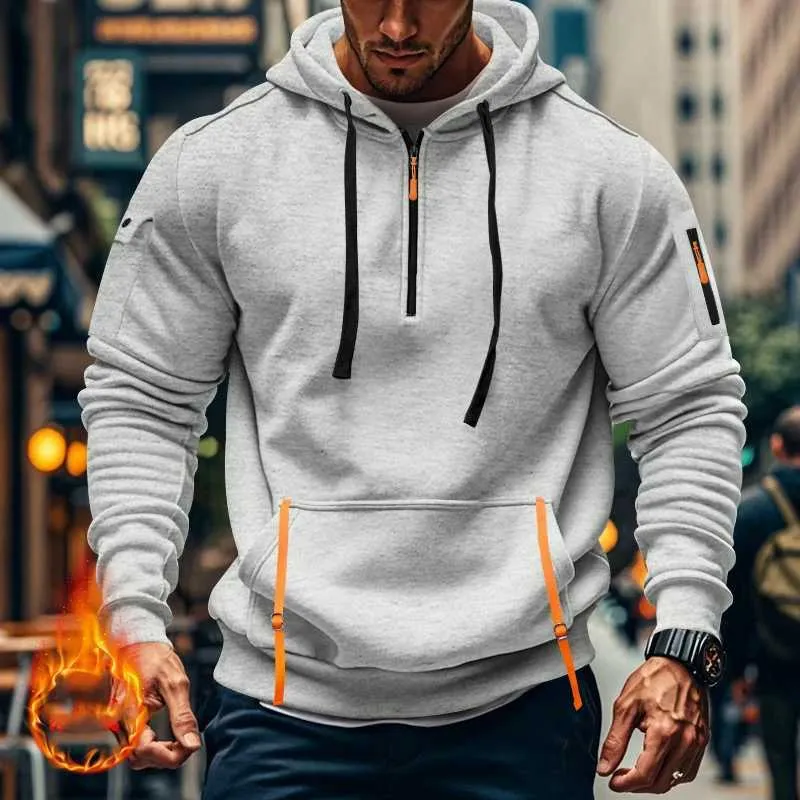 2024 Winter Mens Fur Hoodie With Loose Fit, Solid Patch 2024 Winter Mens Fur Hoodie With Loose Fit, Solid Patch