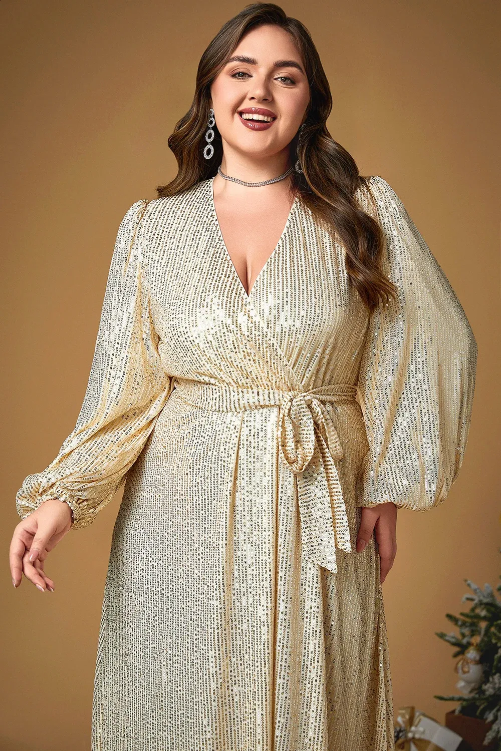 gold wrap dress plus size Unique Vintage Plus Size Green & Gold Star Swing Dress 1X/16 main image 0