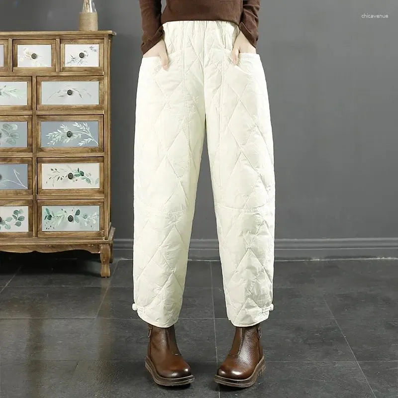 Womens Winter Warm Pants Windproof Down Cotton Snow Joggers