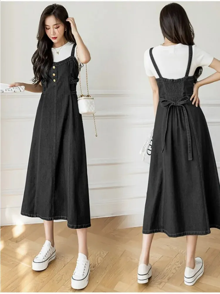 DHgate.com:Premium Denim Belt Dress: Korean Style, Slim Fit