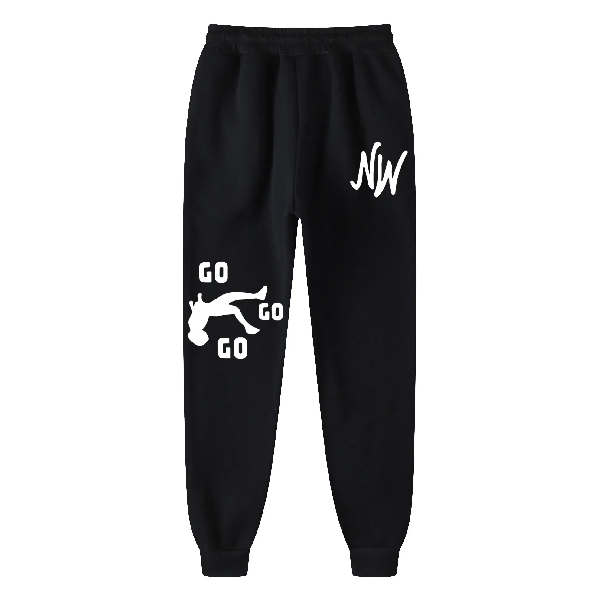 【WONDER WONDER】unique print hem string jogger banding pt Harajuku Hip Hop Joggers: Nidal Wonder Merch Casual Ladies
