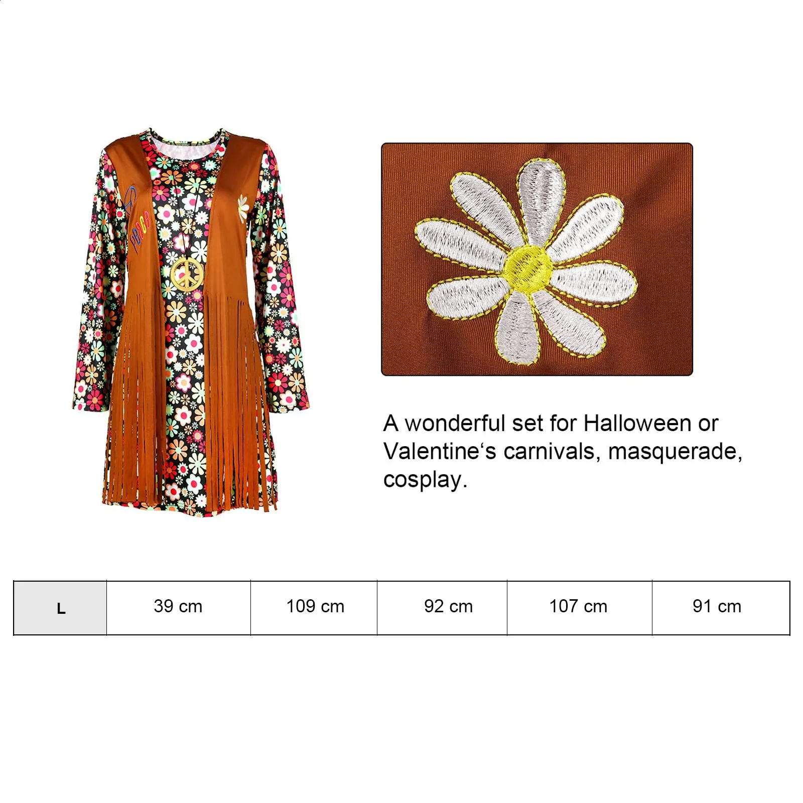 Hippie kostuum vrouwen Set, 60s 70s Hippie kleding vrouwen