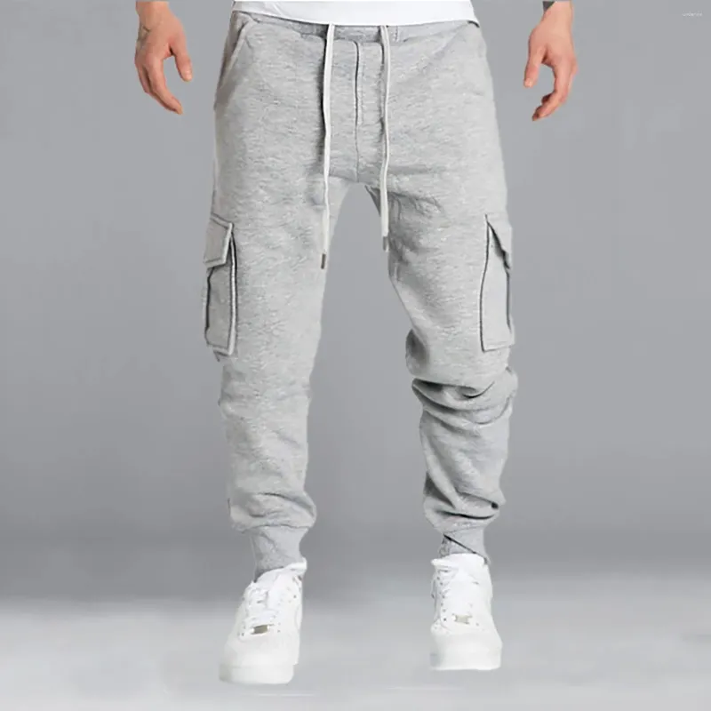 Fleece Cargo Joggers: Mens Winter Sweatpants with Pockets Gym