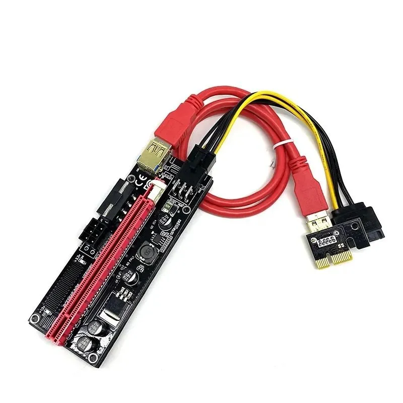 VER009S Plus PCI-E PCI Express 1X~16X 6個 PCIe Riser Card VER009S Plus - USB 3.I-E 1X to 16X Extender