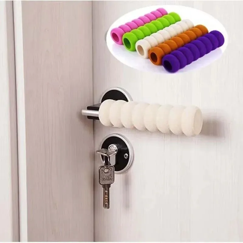 UFURMATE 4-Piece Soft Knitted Door Knob Covers - Anti-Static Safety Protectors For Flat Square Door Handles (Silver Grey) 8 thumbnail image