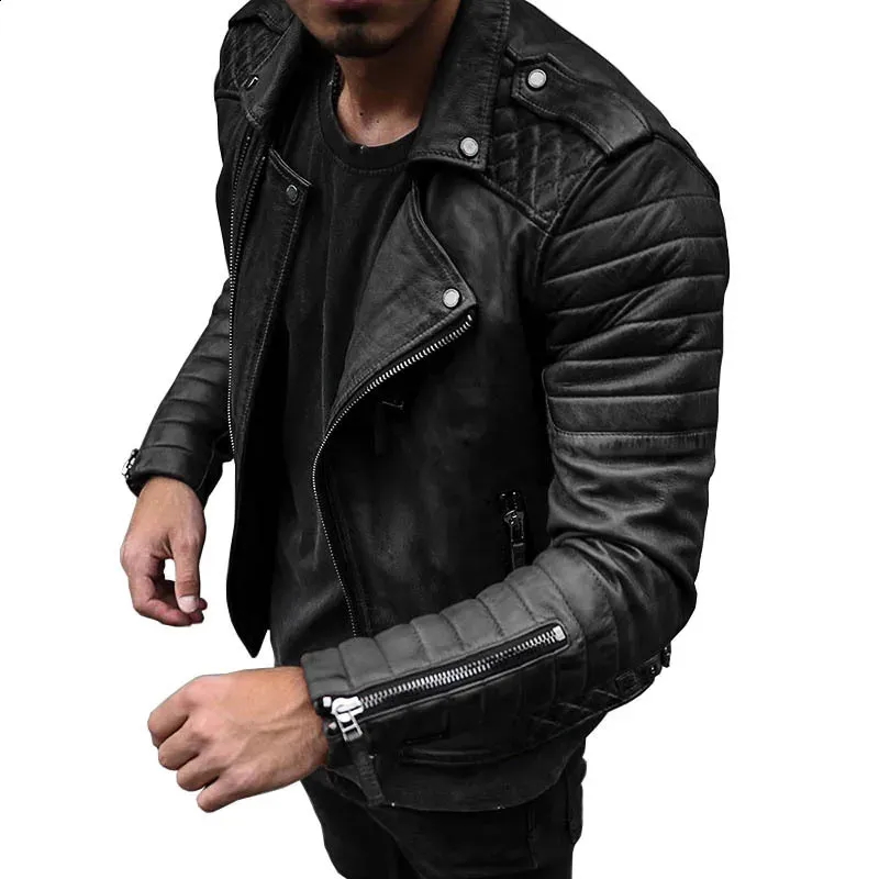 Men's Leather Motorcycle Jacket | Slim Fit Retro Style | Spring & Autumn Fashion