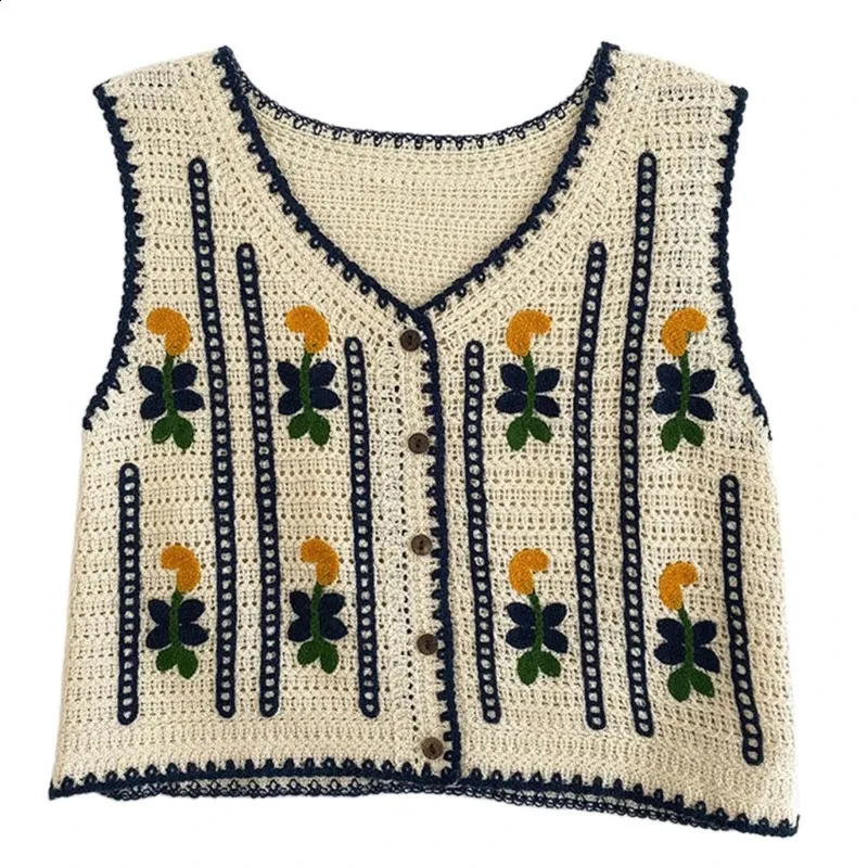 Floral Motif Hand Knitted Vest　美品　希少 Floral Motif Hand Knitted Vest 美品 希少