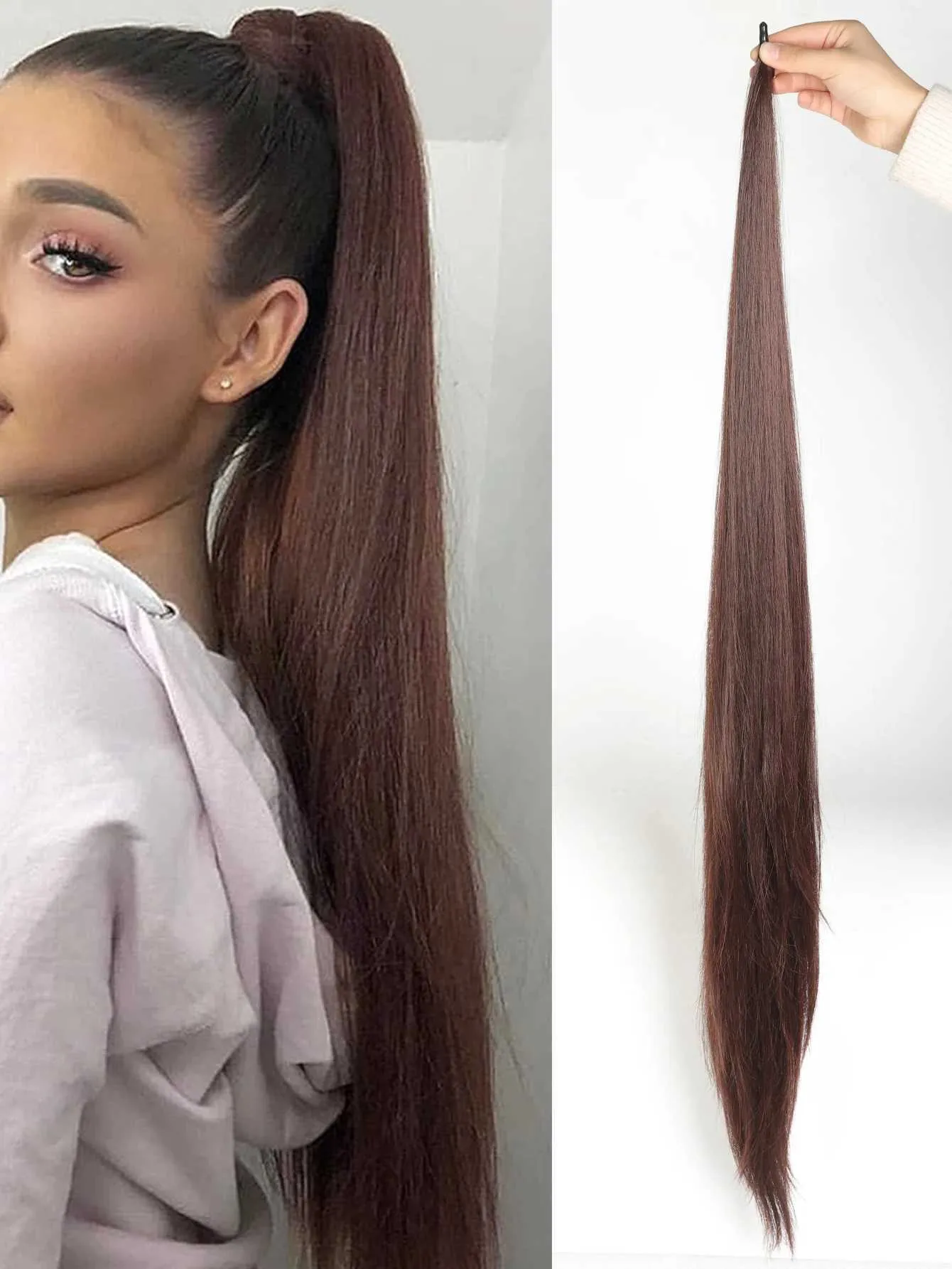 32 Synthetic Flexible Wrap Around Ponytail With 2 Strands Extension ...