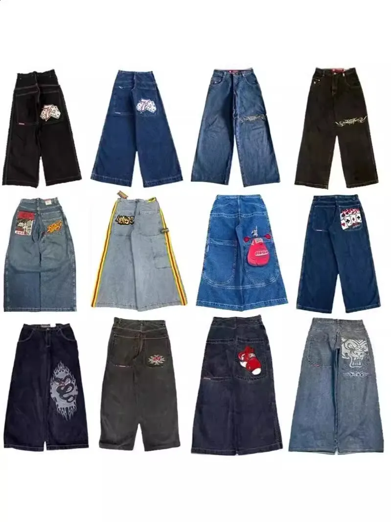 archive sk8 bigboy 極太 グランジ　y2k jnco Streetwear JNCO Y2K Baggy Jeans Men High Quality Embroidered