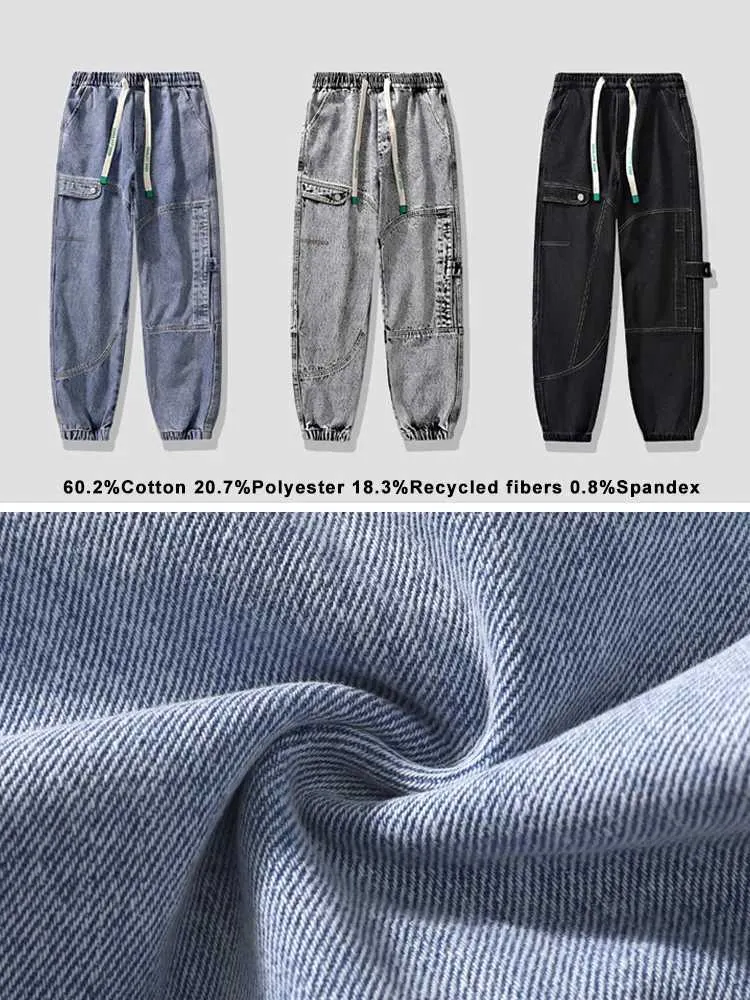 EHQJNJ Mens Jeans Athletic Fit Gray Mens Retro Sag Loose