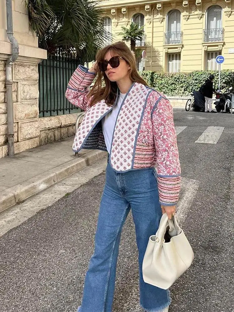 Street Print Patchwork O Neck Outerwear Street Print Patchwork O Neck Outerwear