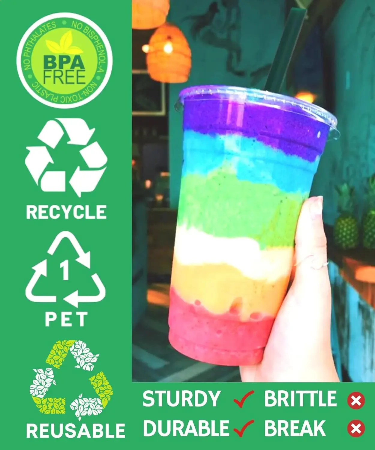 Vadas De Plástico Transparentes Con Tapas Y Pajitas, Tazas De Fiesta  Desechables De 32 Oz Para Café Helado, Bebidas Frías, Paquete De 24 De  44,92 € | DHgate, image size:1250x1500