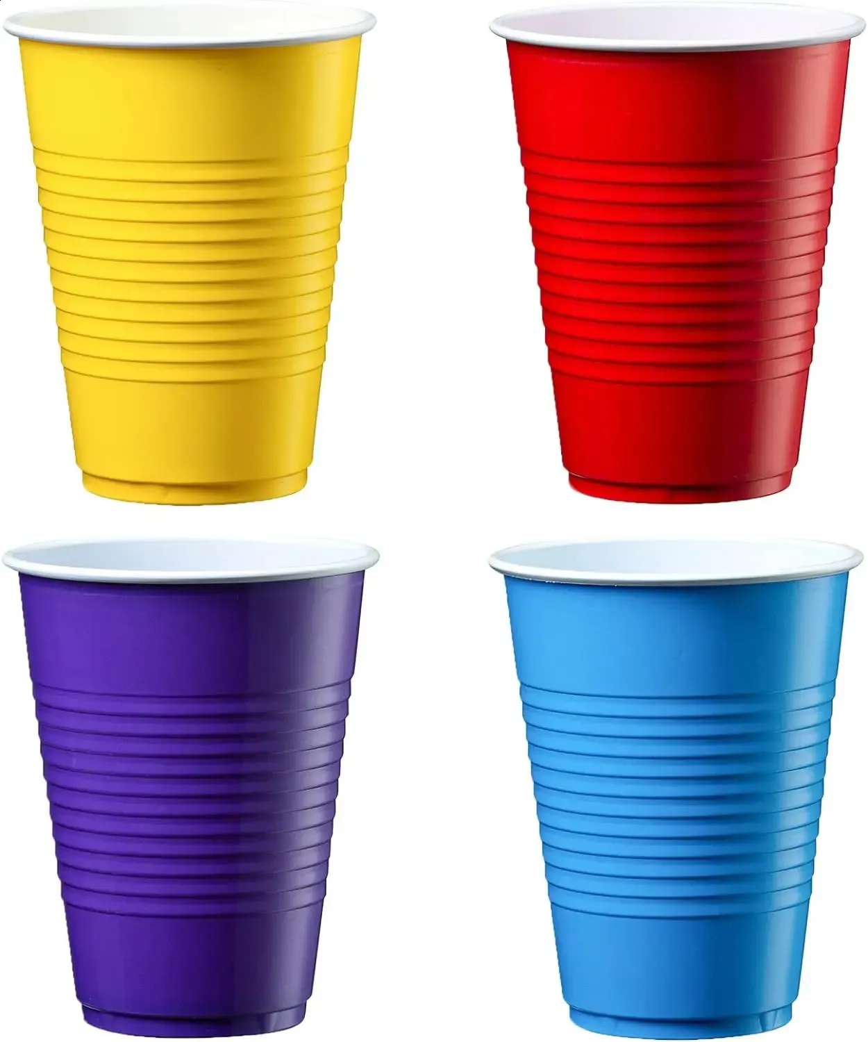 Vasos De Fiesta Reutilizables 16 Oz - Pack De 50, Color Azul, Incluye 3 Pelotas De Ping Pong Para Juegos