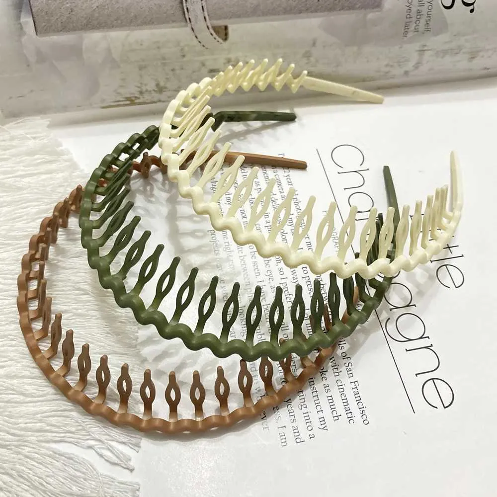 Diadema De Plástico De Círculo Completo Para El Cabello, Banda Elástica Flexible Con Peine De Dient, Clip Para El Cabello, Accorios Fijos Para El Cabello, 2 Uds