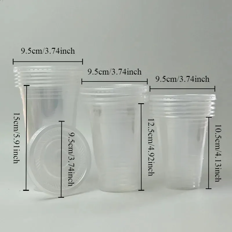 50 disposable plastic cups with lids 12/16/20 oz transparent for smoothies  and beverage containers from Dhgate Disposable Cups & Straws - price 25.08