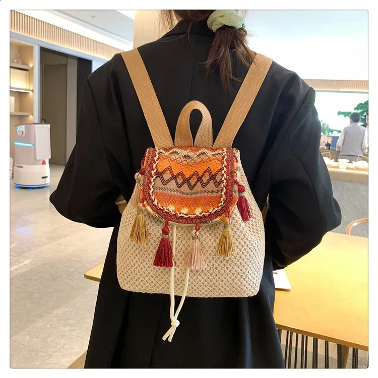 Sac à Main Pour Femme En Cuir Et Paille Tressée - MANGO - Mode