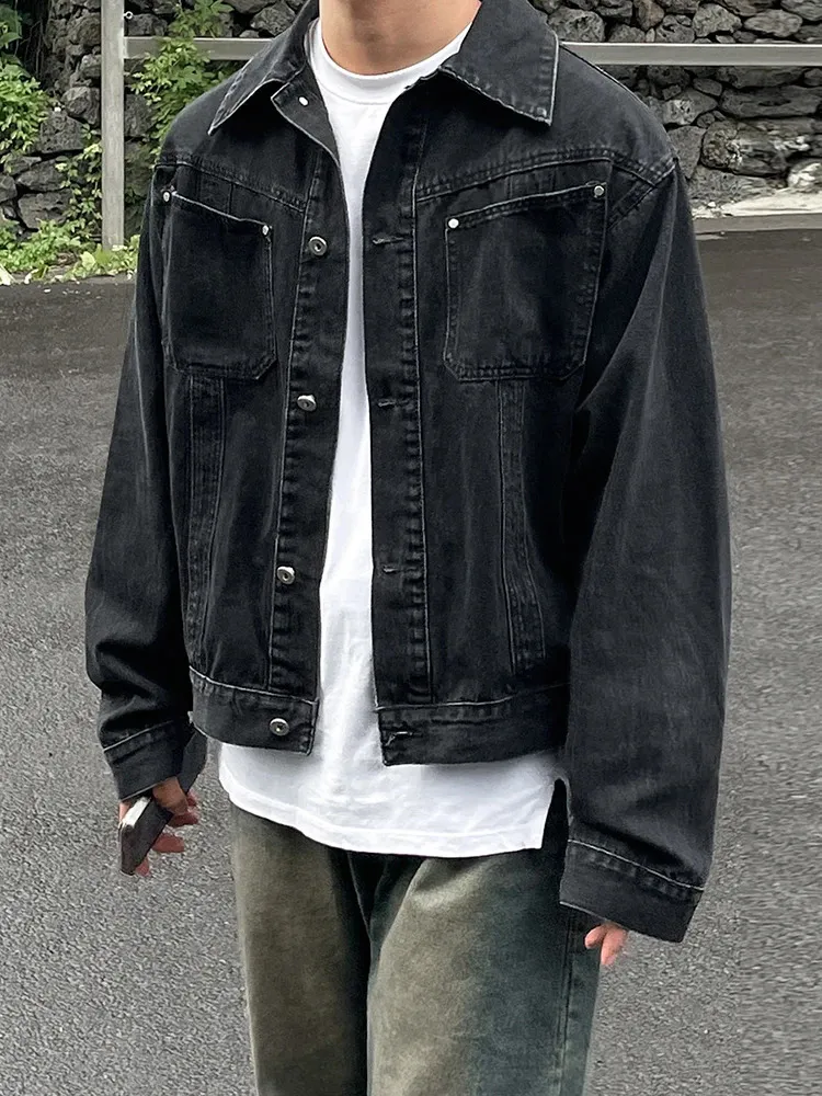 Korean Mens Clothes Lightweight Denim Jacket: Spring/Summer Casual