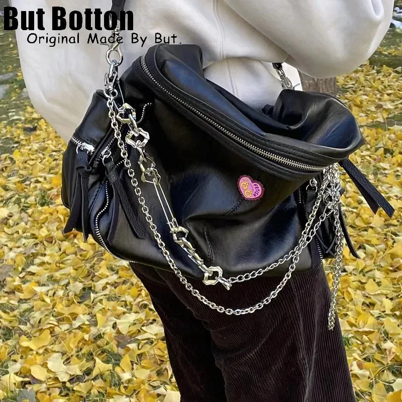 Versatile Motorcycle Bag PU Leather Crossbody Purse for Women