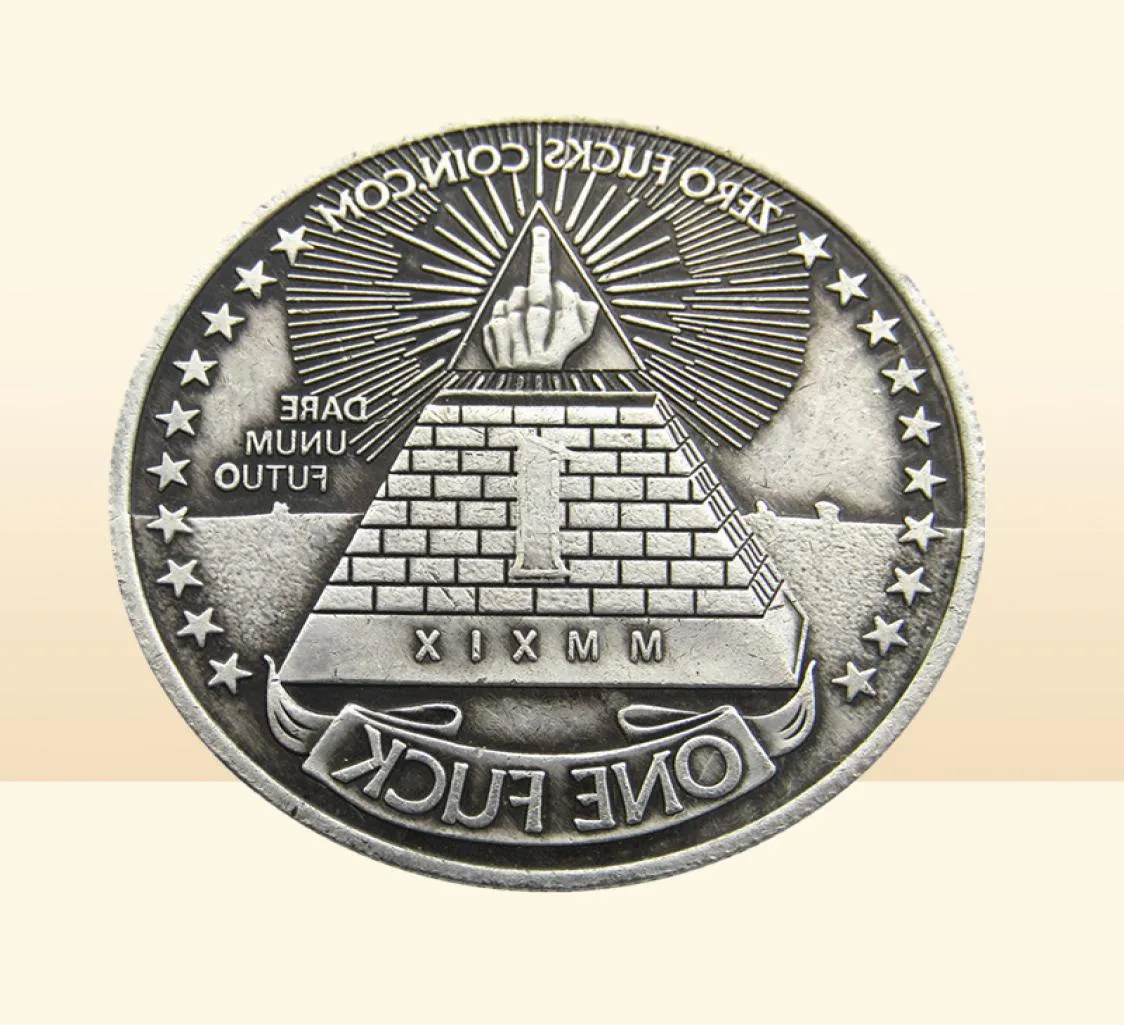 Hand Carved Morgan Dollar Morgan Zombie Skeleton Coin Creative Brass ...