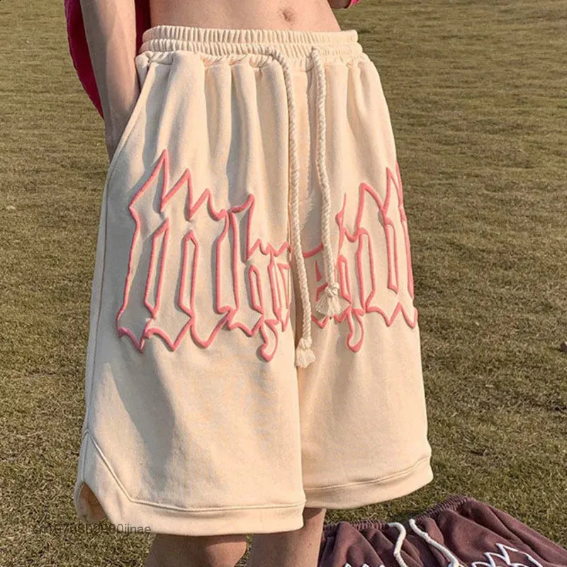 Unisex Acrylic Summer Capris Casual Shorts Lightweight Oversize