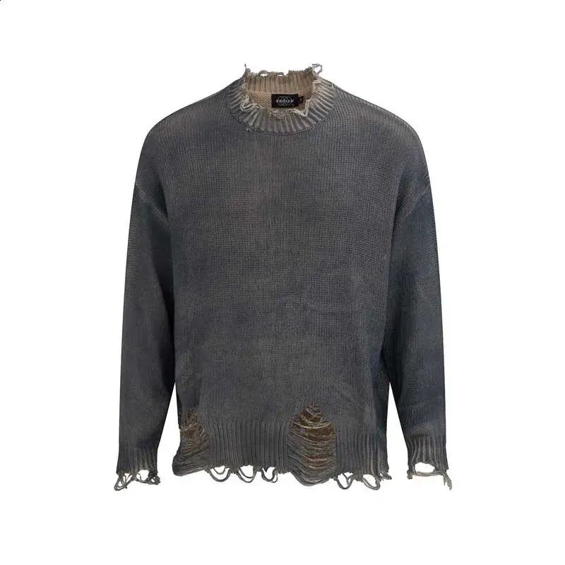High Street Retro Tear Hip Hop knit sweater for Men High Street Retro Tear Hip Hop knit sweater for Men