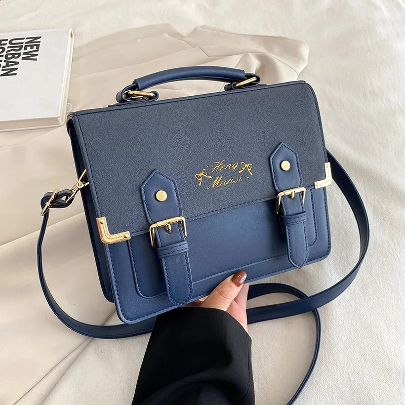 Japanese Book Bag: Vintage Style PU Leather Messenger Bag